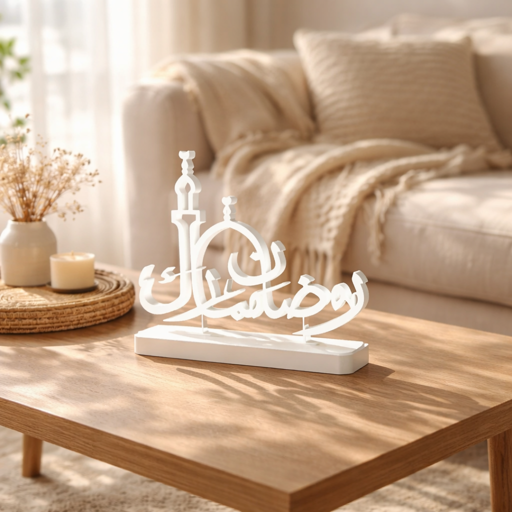 Ramadan Mubarak wooden stand (رمضان مبارك)