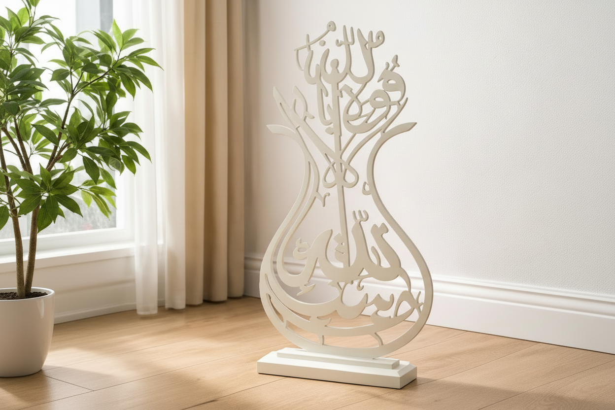Mashallah La Quwwata Illa Billah Islamic Calligraphy Wooden Stand