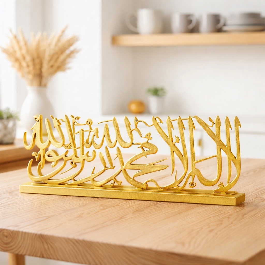 La Ilaha Ila Allah Islamic Wooden Stand-Arabic Calligraphy Table stand (لا إله الا الله)