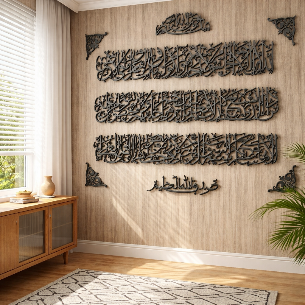 Ayat Al-Kursi Statement Wall Art – Large Islamic Calligraphy Decor
