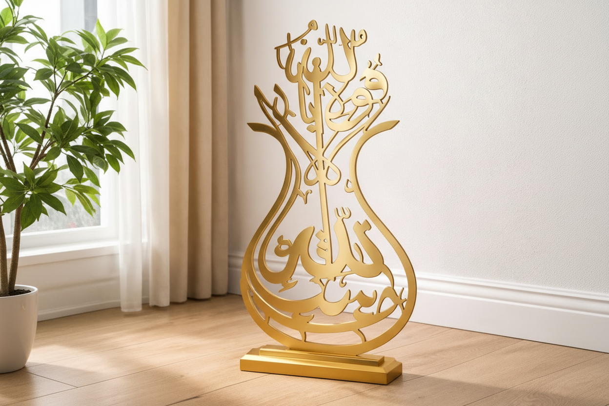Mashallah La Quwwata Illa Billah Islamic Calligraphy Wooden Stand