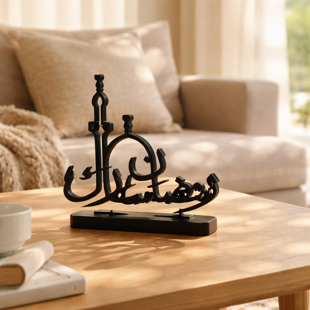 Ramadan Mubarak wooden stand (رمضان مبارك)