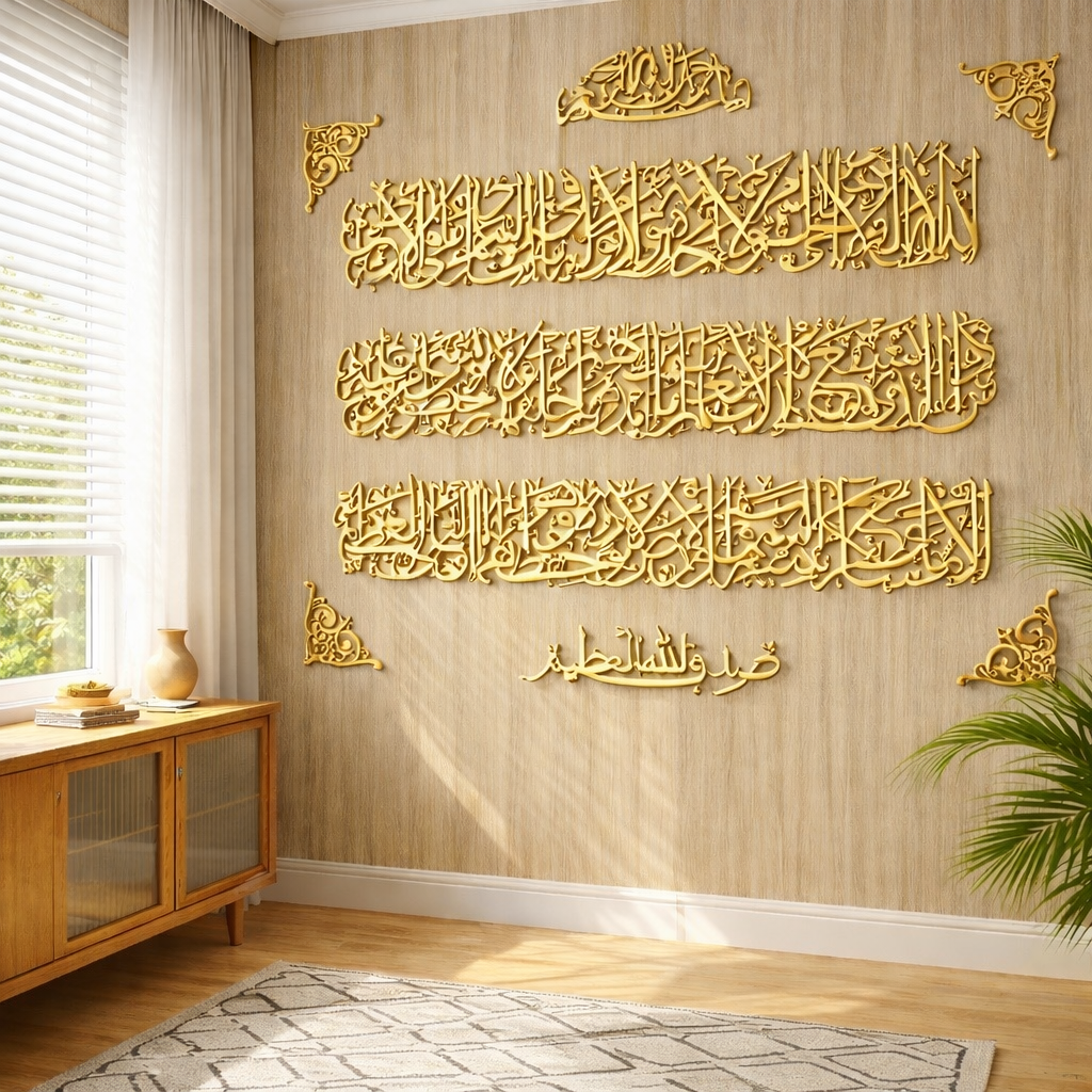Ayat Al-Kursi Statement Wall Art – Large Islamic Calligraphy Decor